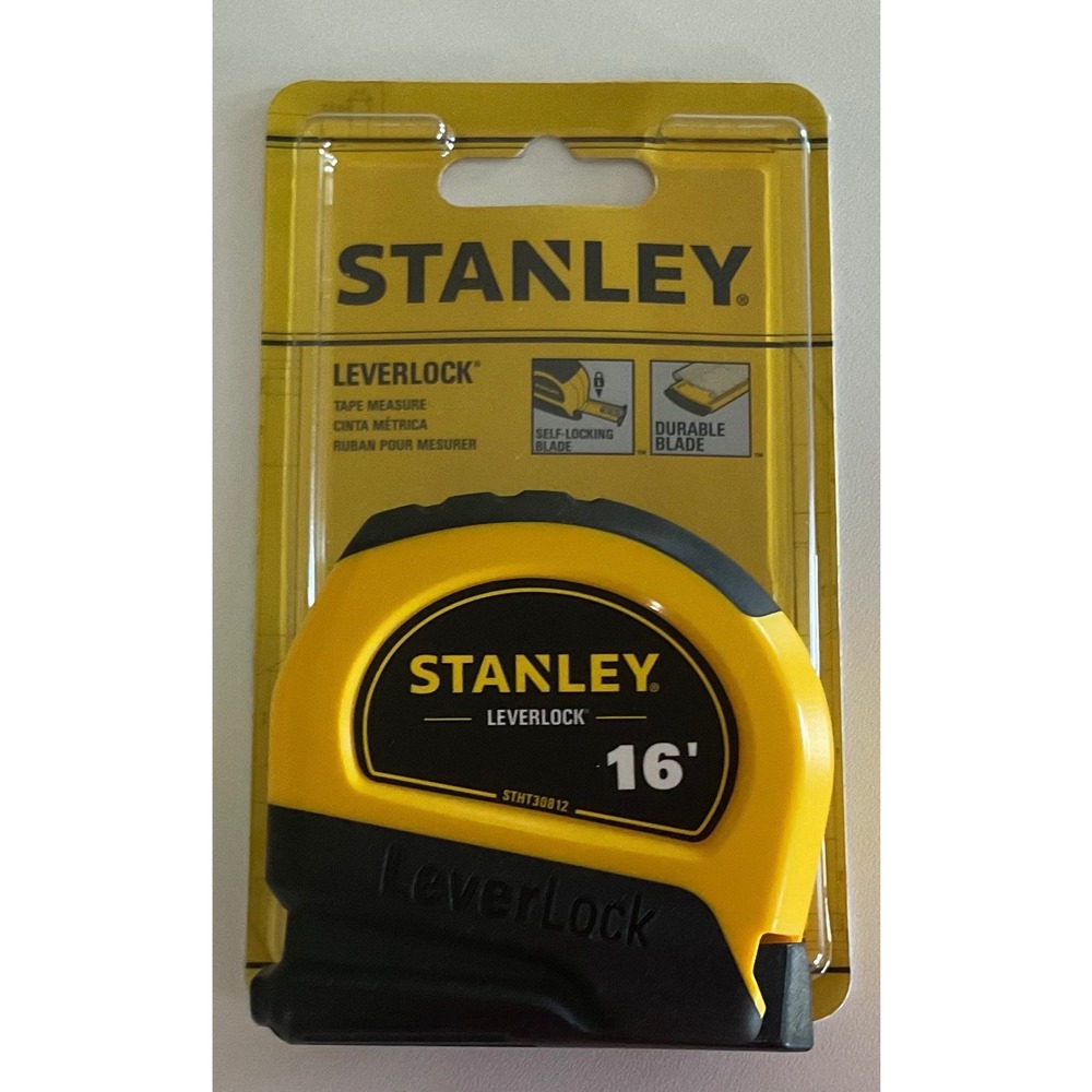 Stanley LeverLock 16 Foot Tape Measure Yellow Black Self Locking STHT30812 NEW